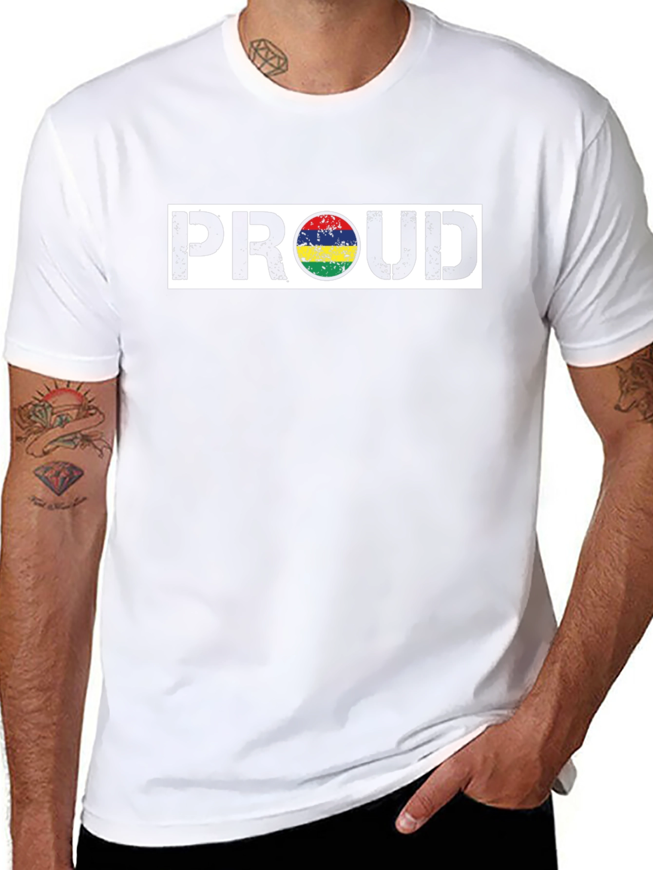 Proud Mauritius Flag T-Shirt - Black