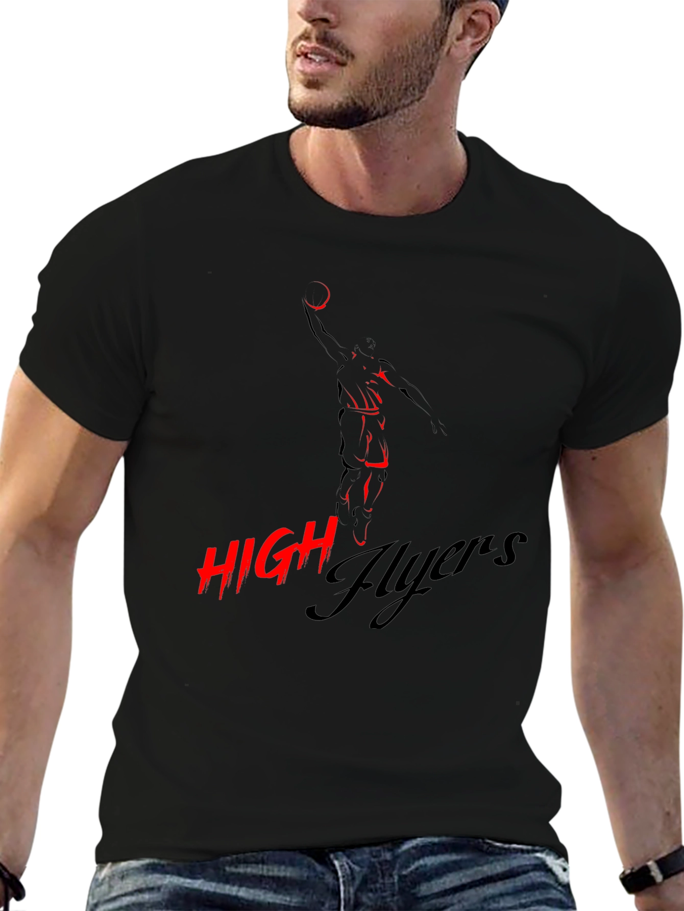 High Flyers Graphic Tee - Black Cotton T-Shirt