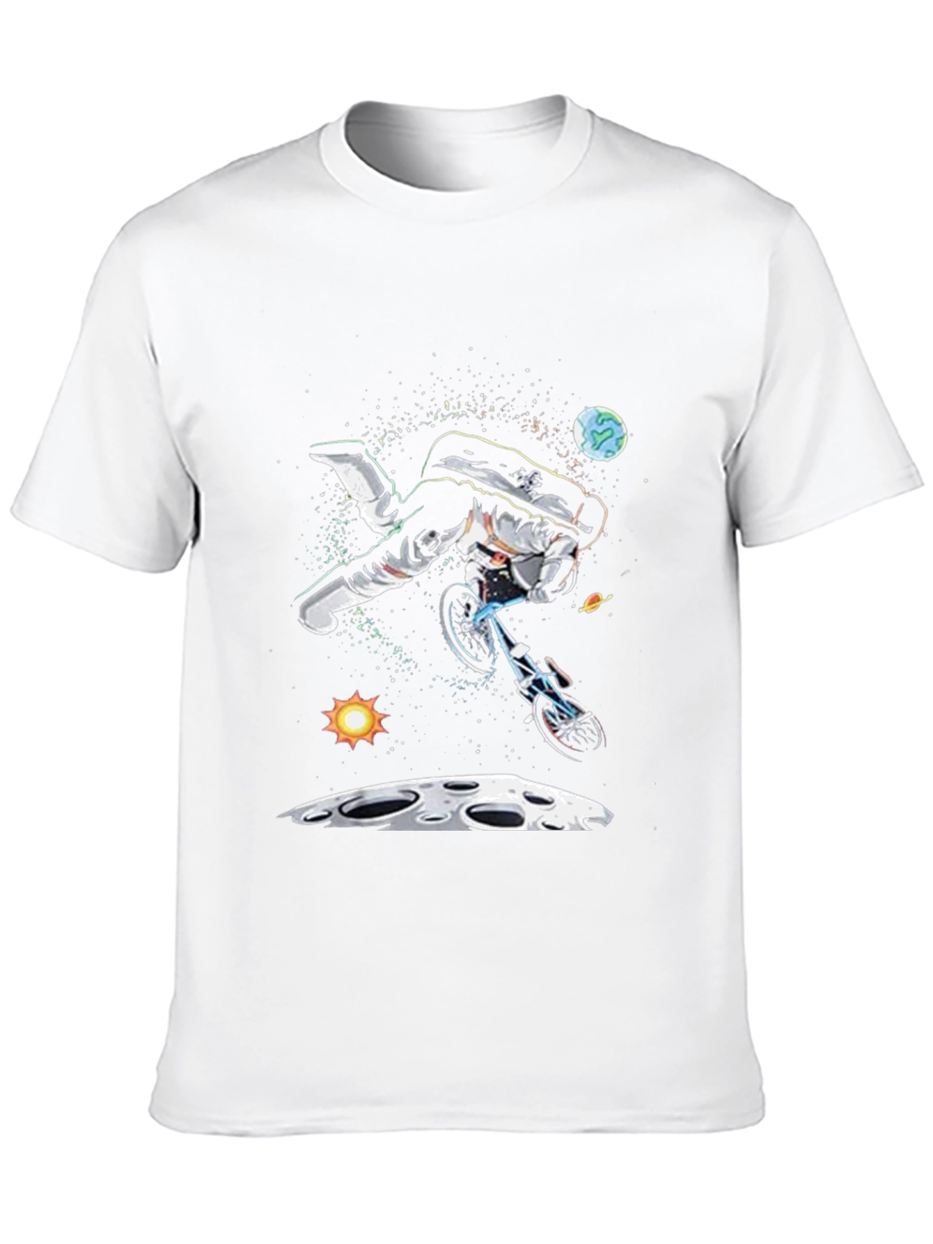 Astronaut Bike Ride T-Shirt - Space Graphic Tee
