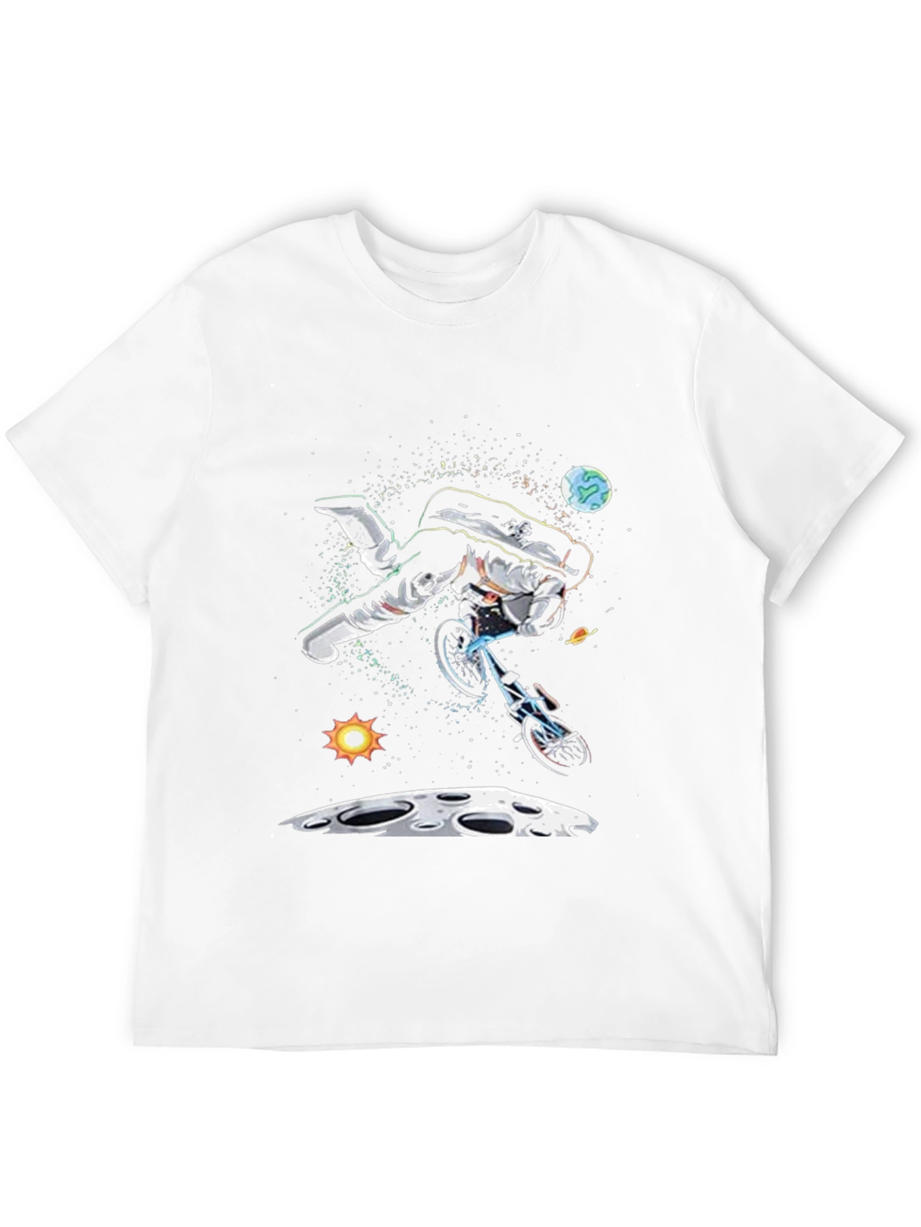Astronaut Bike Ride T-Shirt - Space Graphic Tee
