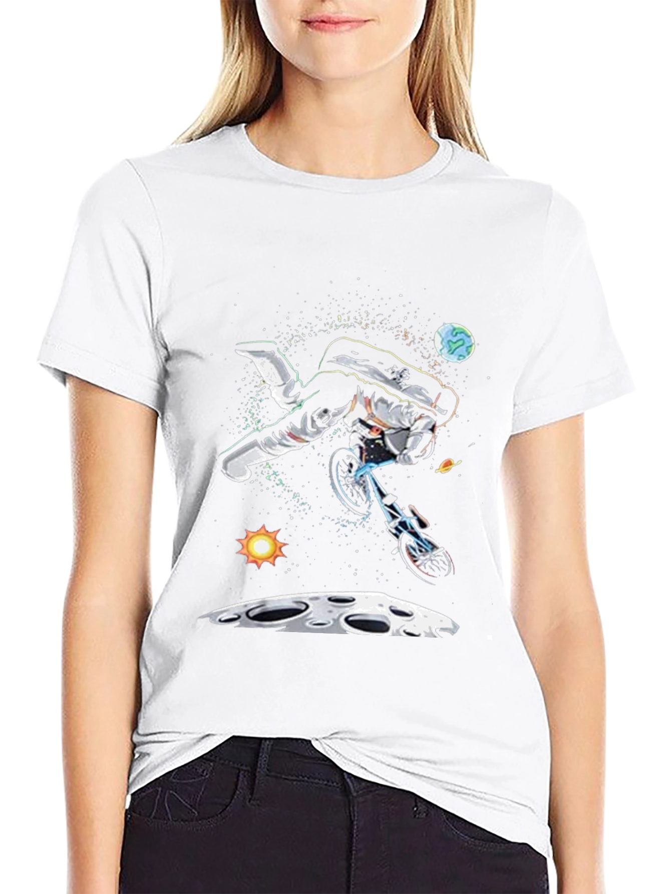 Astronaut Bike Ride T-Shirt - Space Graphic Tee
