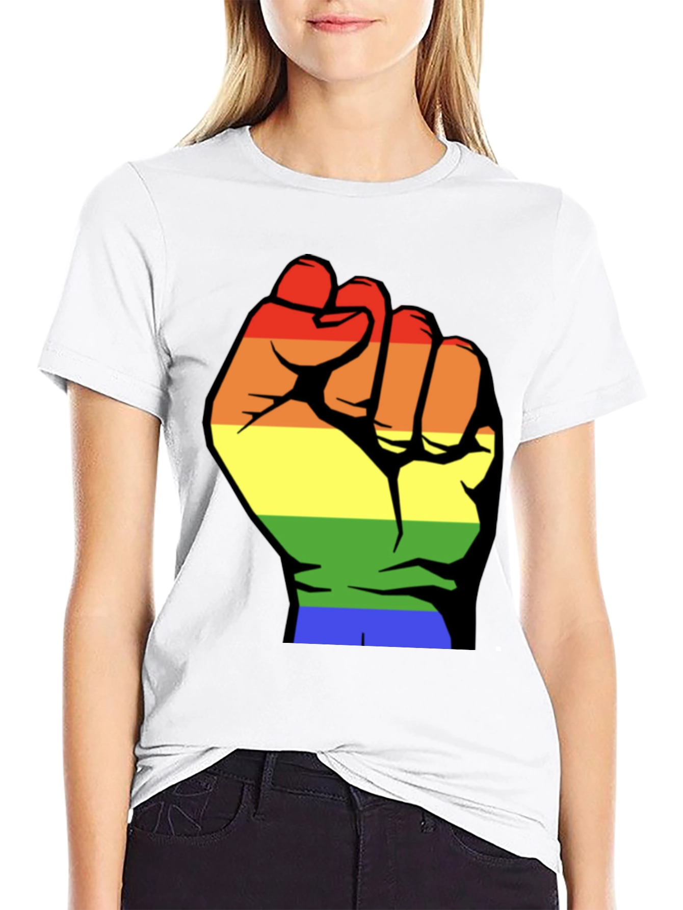 Pride Fist Tee - Rainbow Power T-Shirt