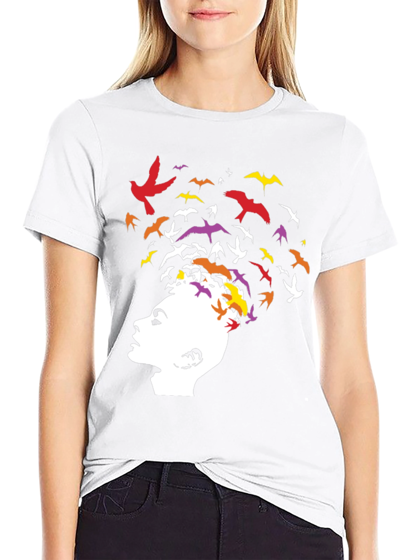 Abstract Bird Mind Graphic T-Shirt