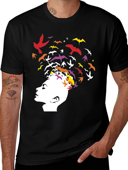 Abstract Bird Mind Graphic T-Shirt
