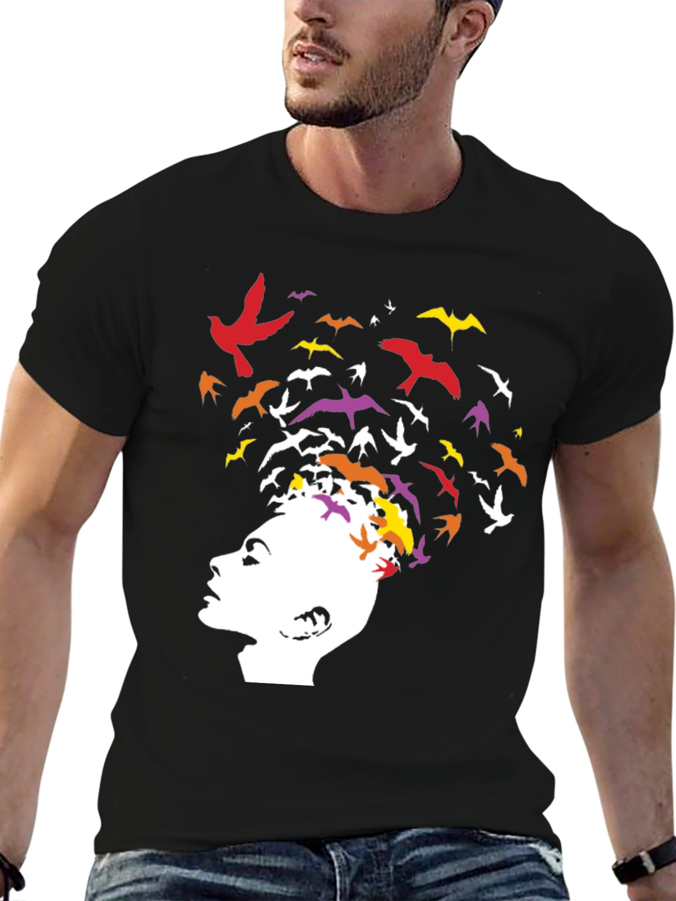 Abstract Bird Mind Graphic T-Shirt