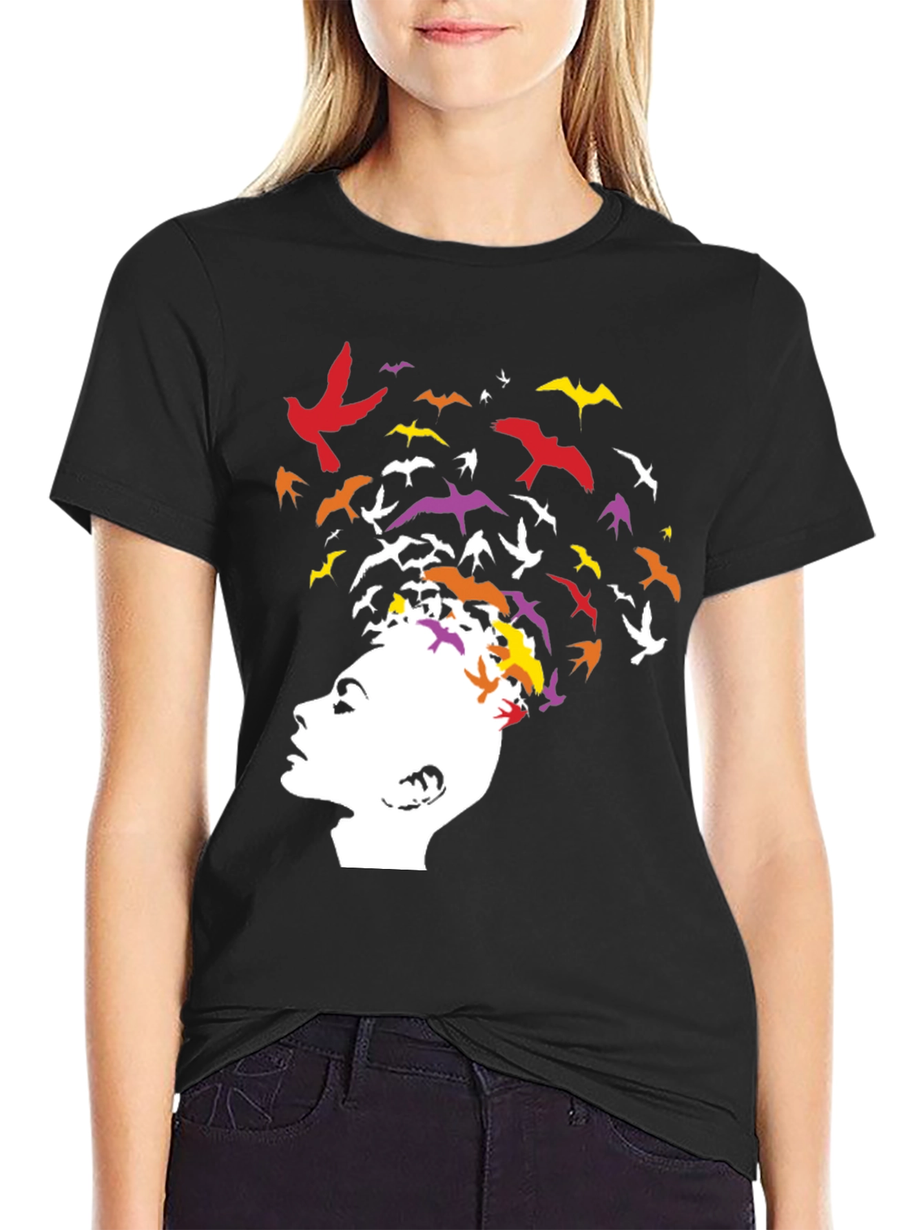 Abstract Bird Mind Graphic T-Shirt
