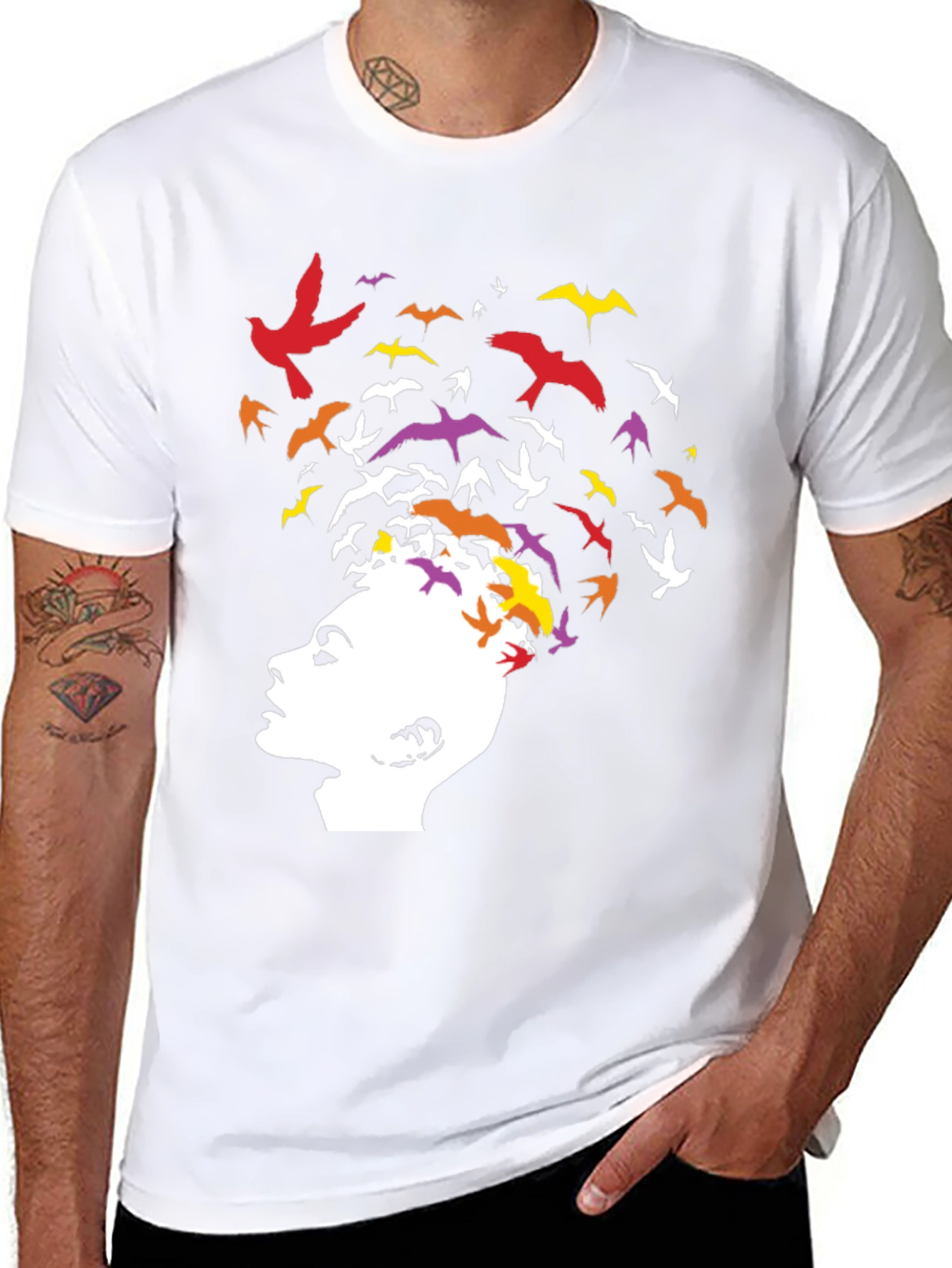 Abstract Bird Mind Graphic T-Shirt