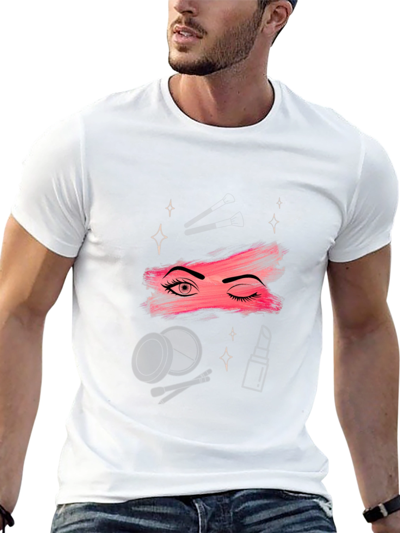 Makeup Graphic T-Shirt - Trendy Black Tee