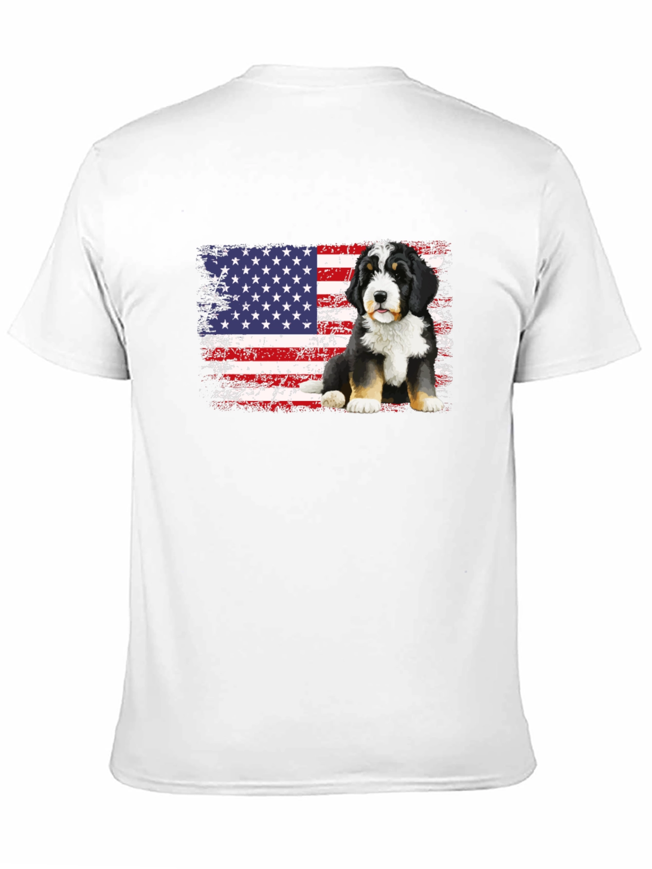 Bernese Mountain Dog American Flag T-Shirt