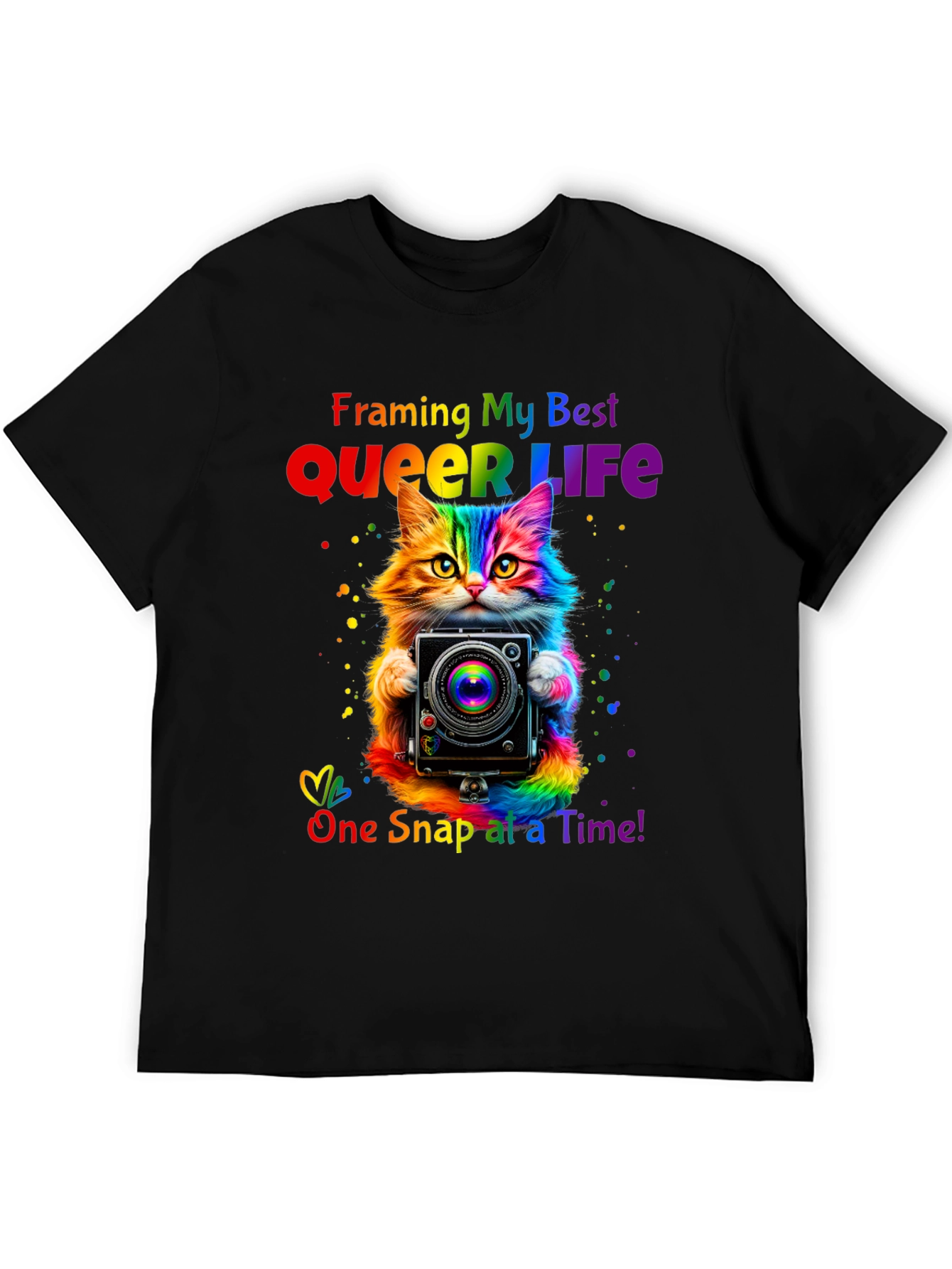 Queer Life Cat Camera T-Shirt