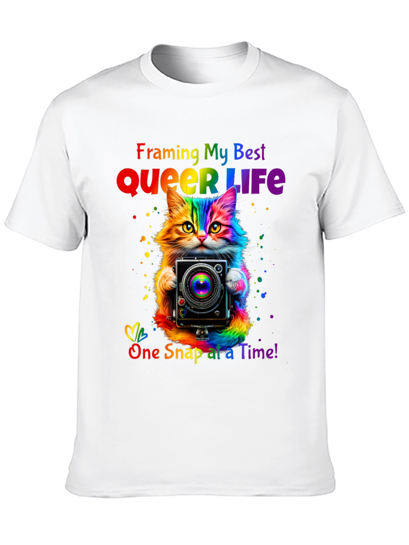 Queer Life Cat Camera T-Shirt