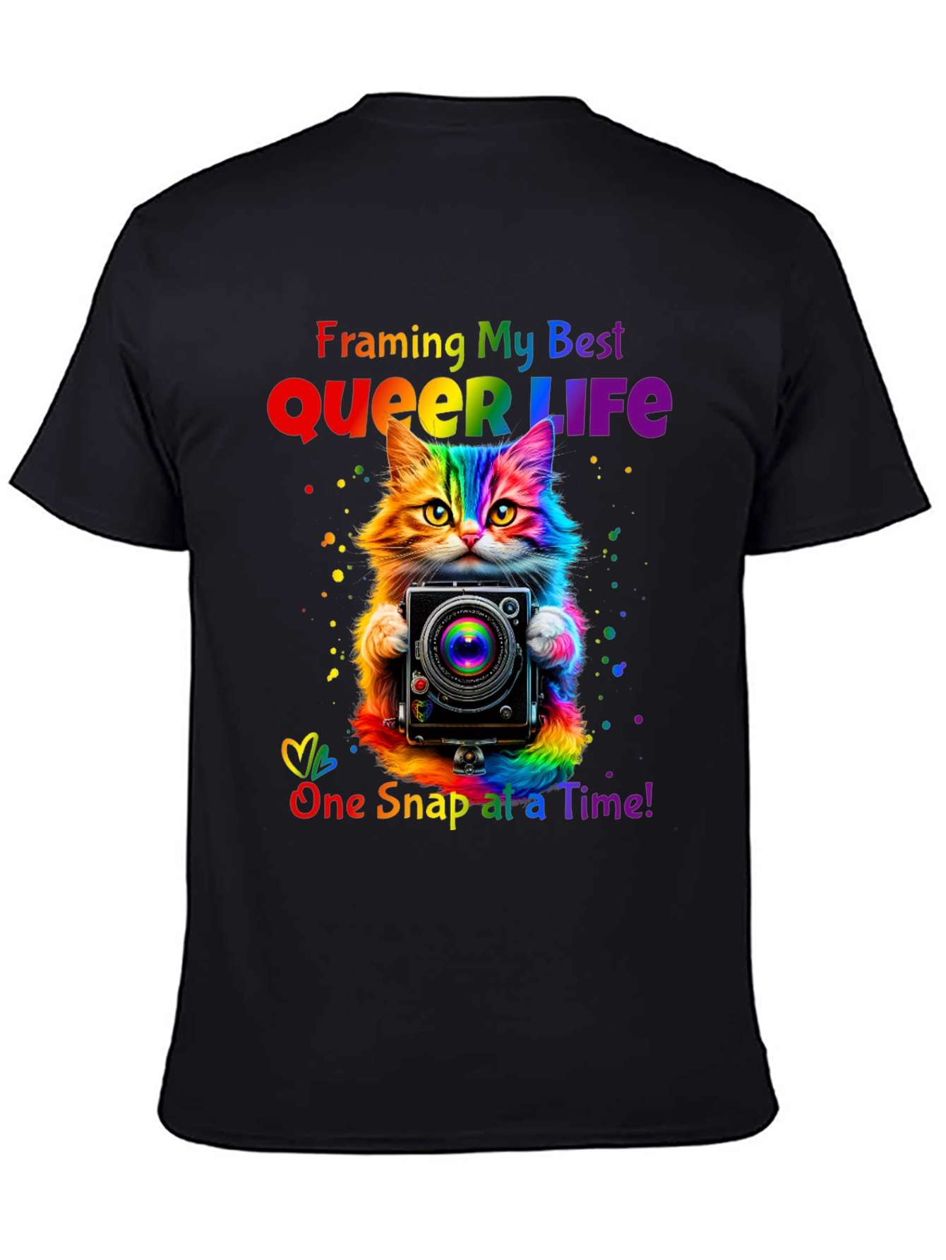 Queer Life Cat Camera T-Shirt