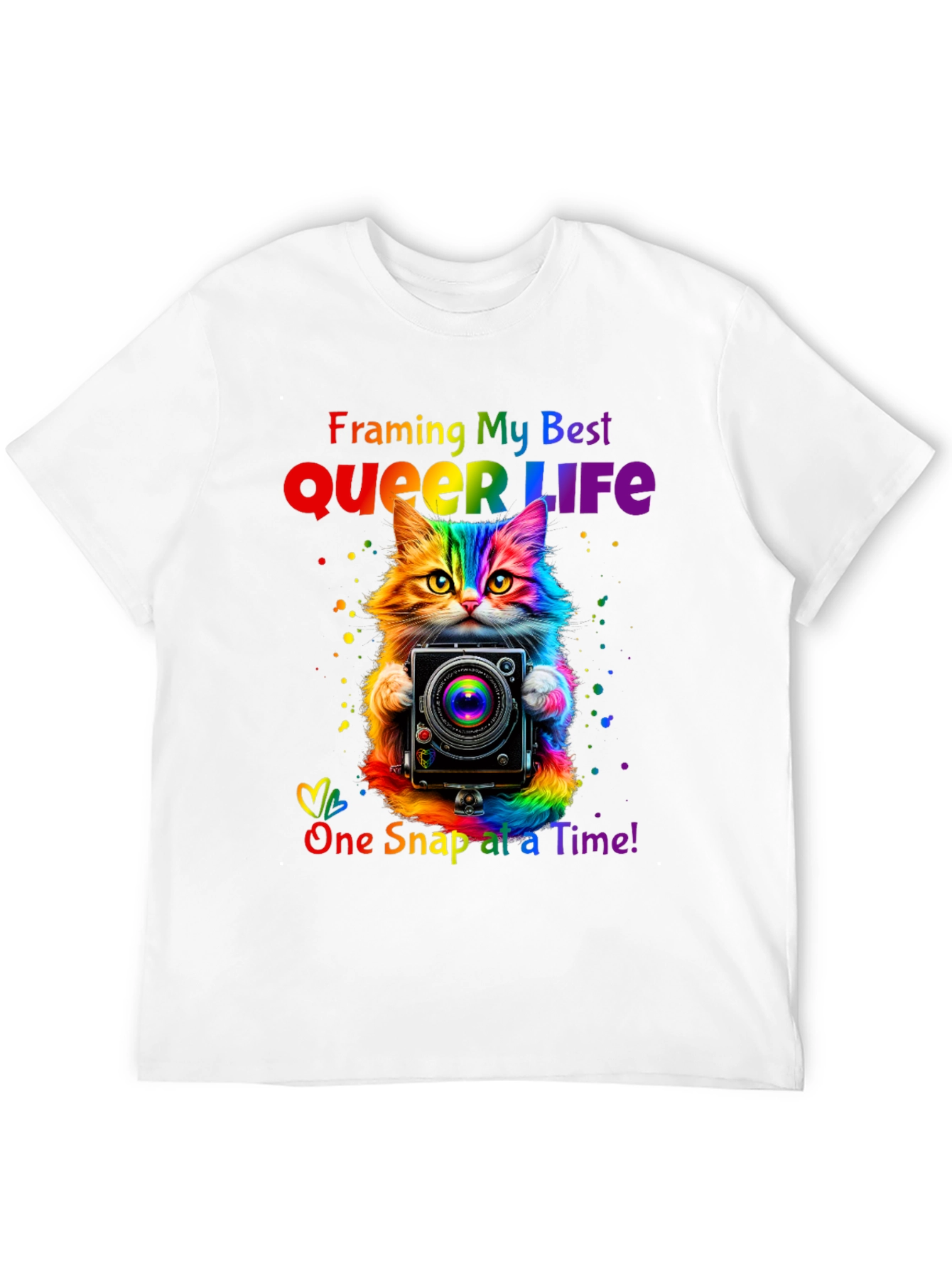 Queer Life Cat Camera T-Shirt