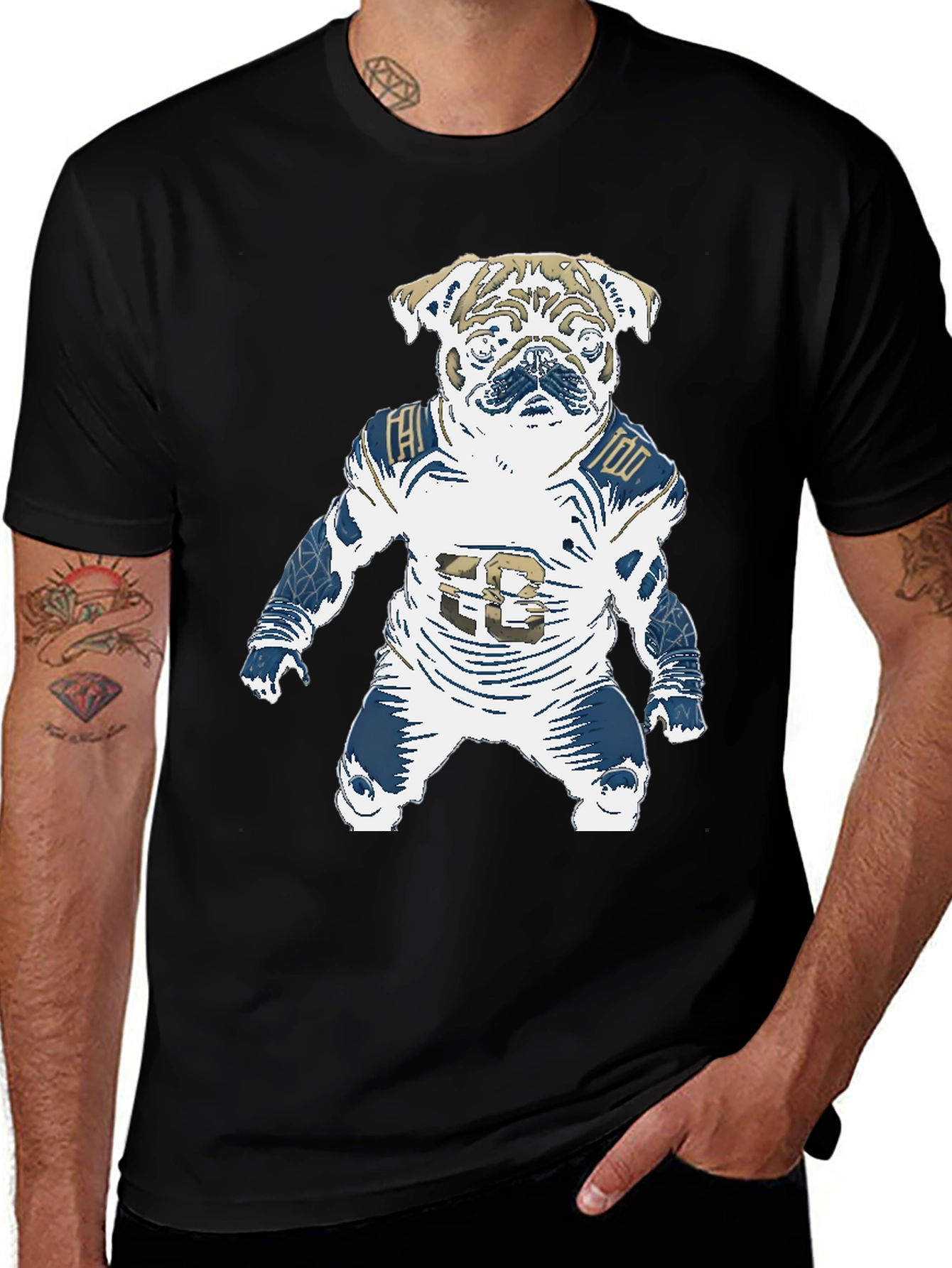Football Pug T-Shirt - Unique Dog Lover Design