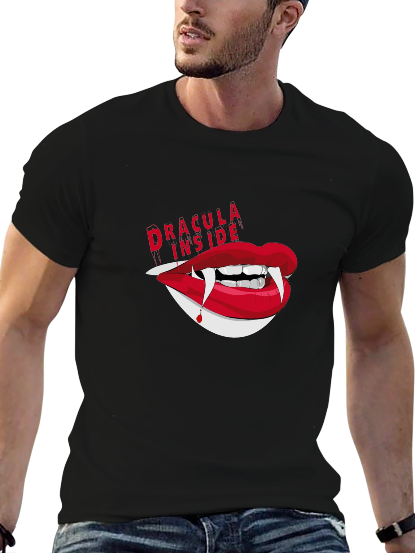 Dracula Inside Graphic Tee - Unisex Black T-Shirt
