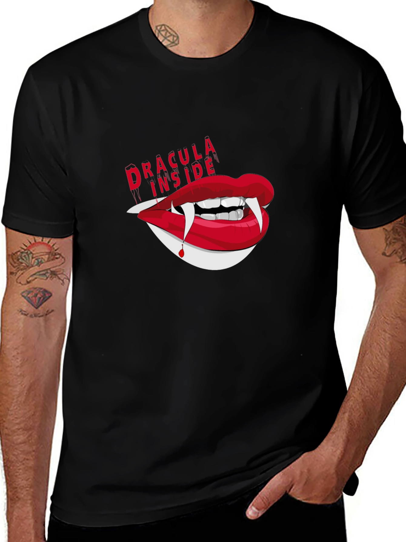 Dracula Inside Graphic Tee - Unisex Black T-Shirt
