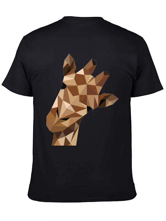 Geometric Giraffe Tee - Modern Animal Print Shirt
