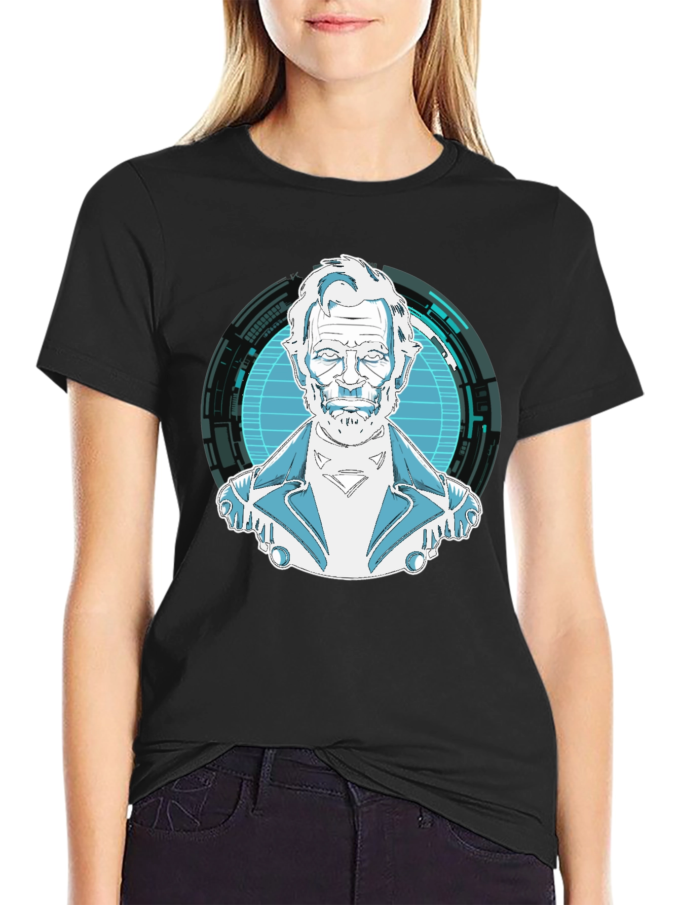Sci-Fi Character Graphic Black T-Shirt
