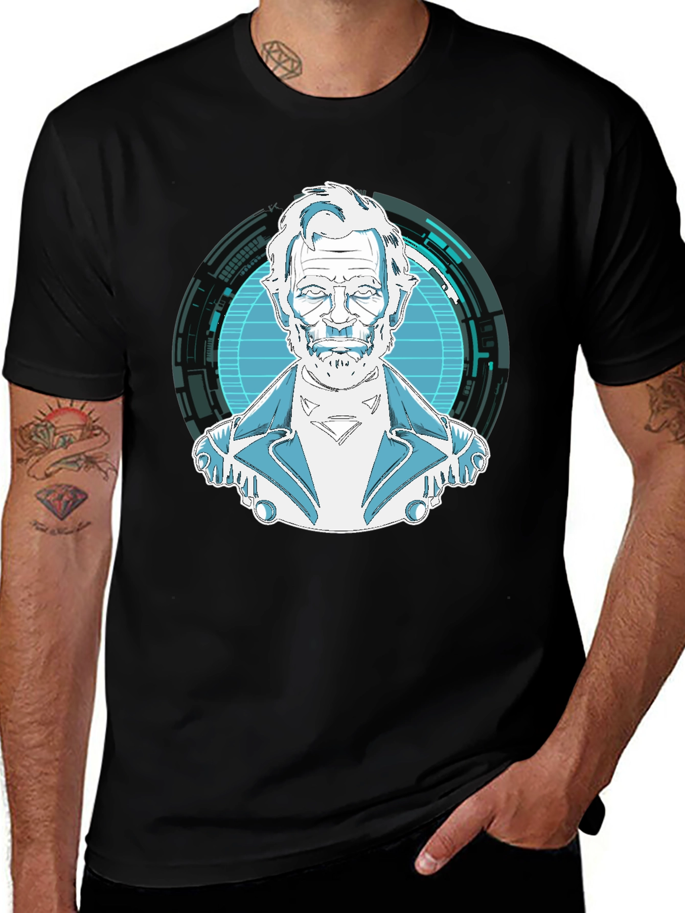 Sci-Fi Character Graphic Black T-Shirt