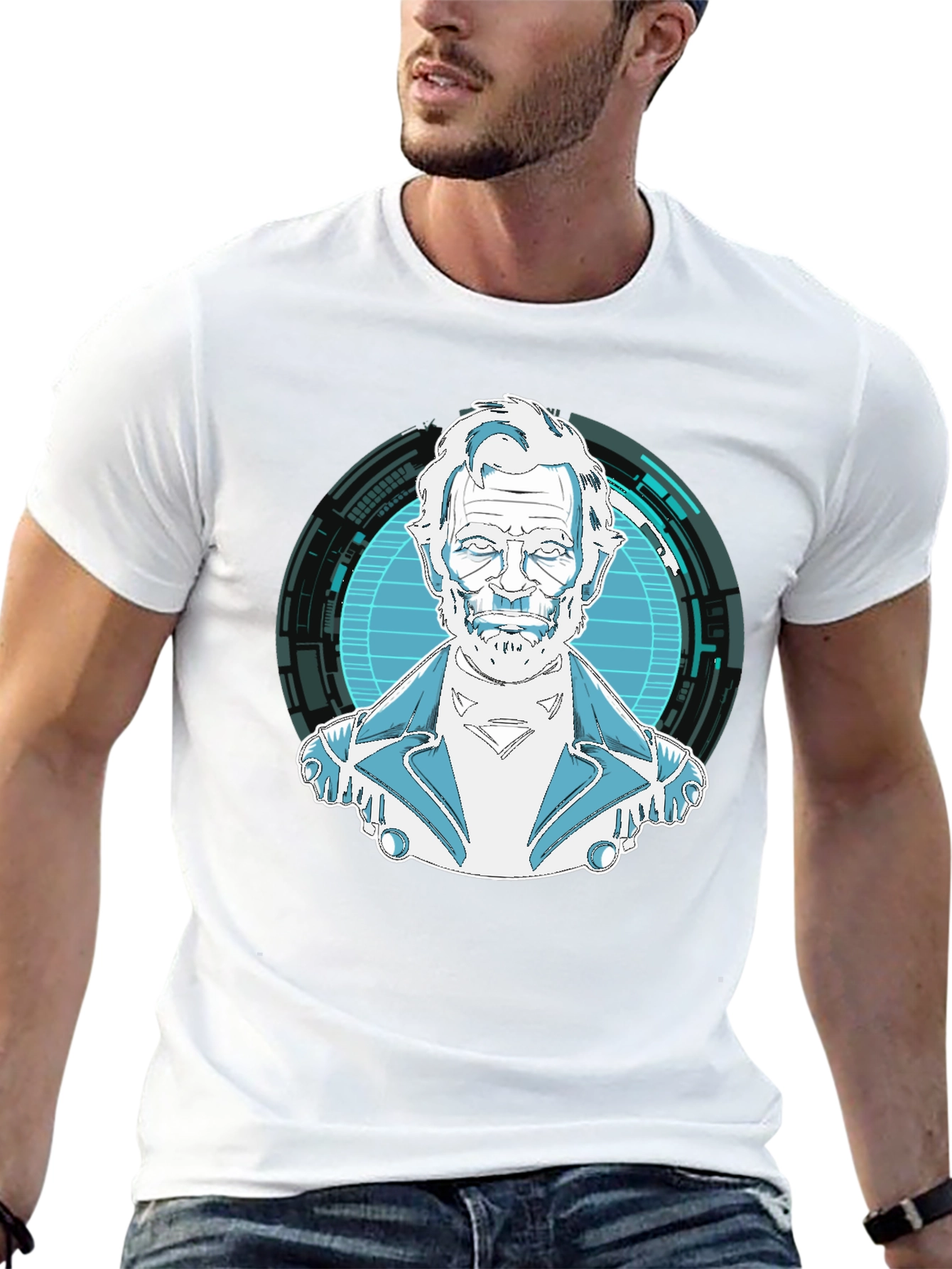 Sci-Fi Character Graphic Black T-Shirt