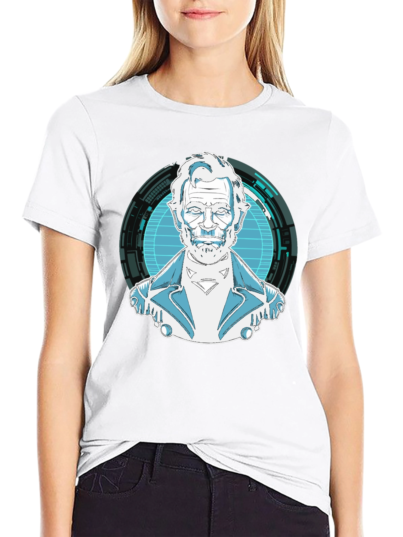 Sci-Fi Character Graphic Black T-Shirt