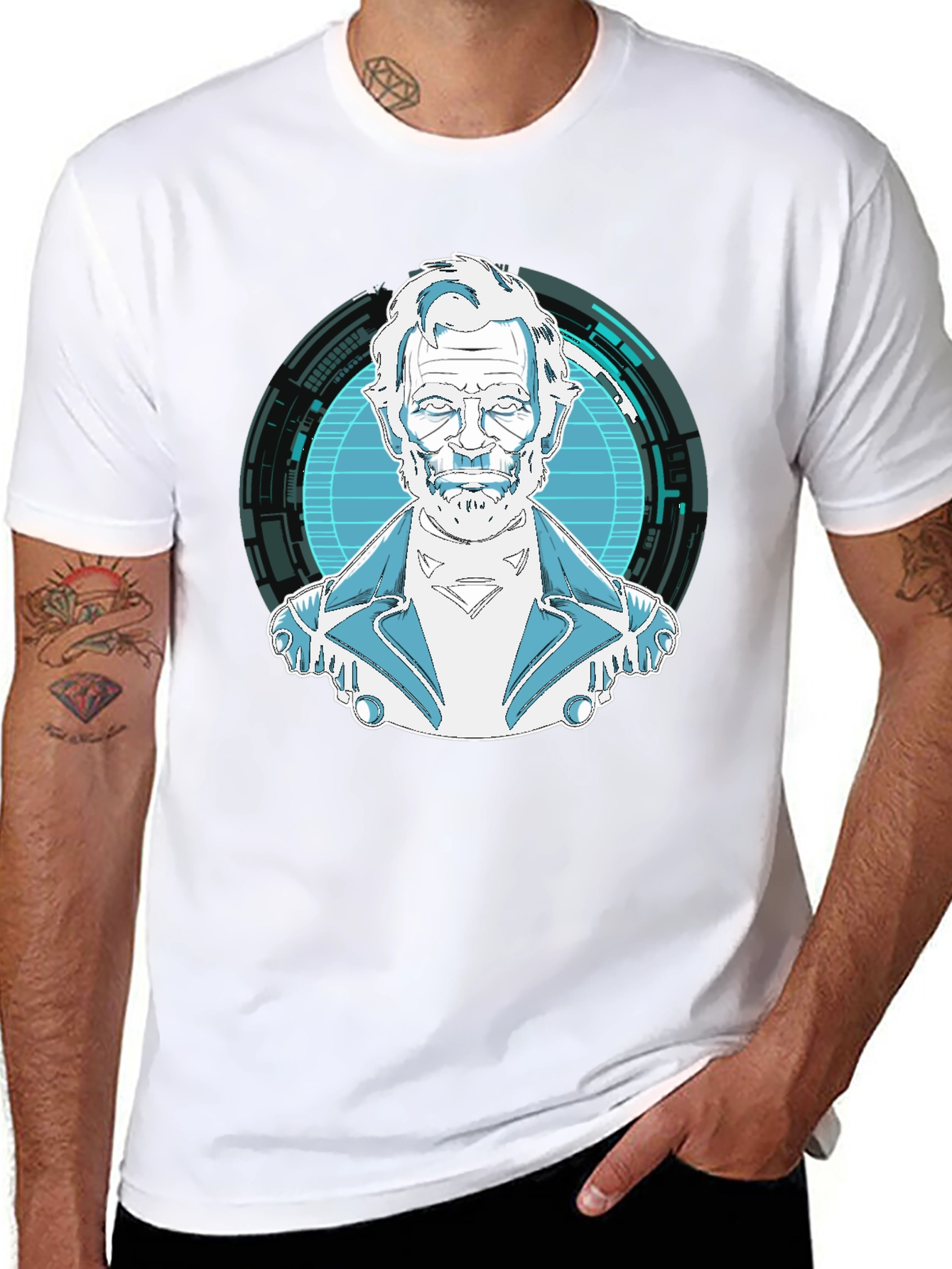 Sci-Fi Character Graphic Black T-Shirt
