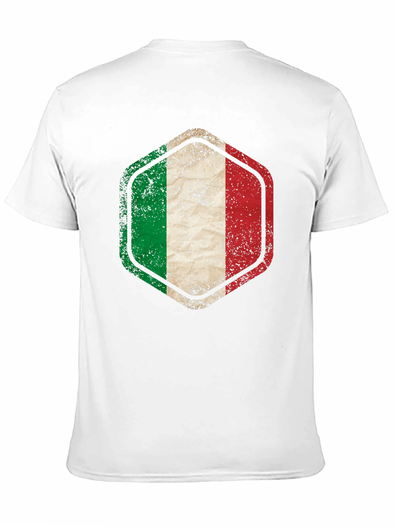 Italy Flag Hexagon Black T-Shirt