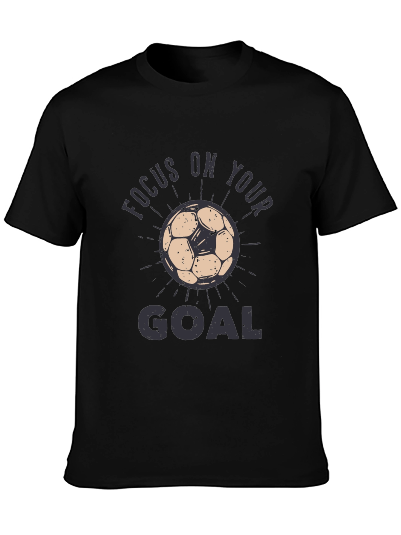 Focus On Your Goal Black Graphic Tee