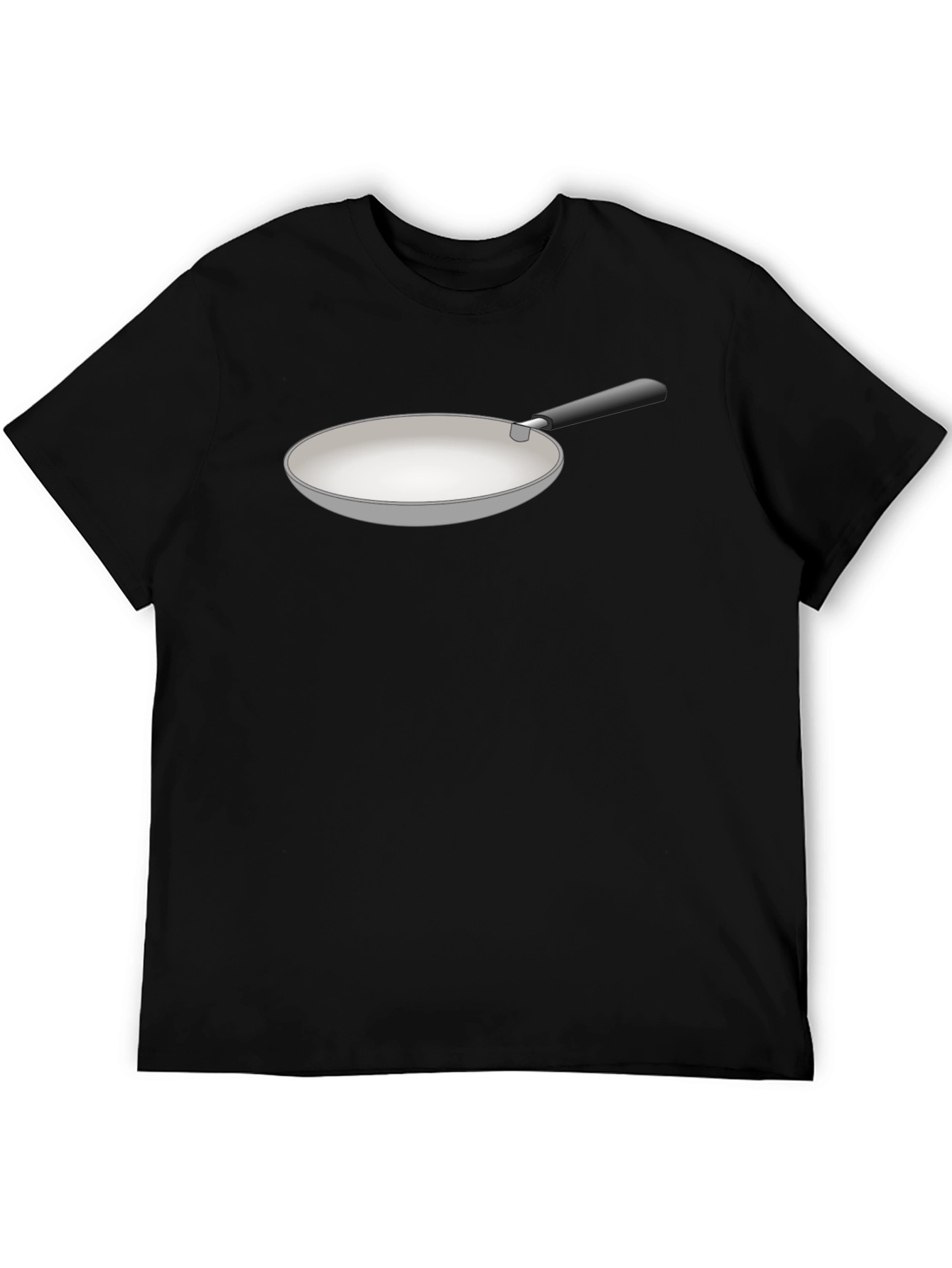 Funny Fry Pan Graphic Black T-Shirt