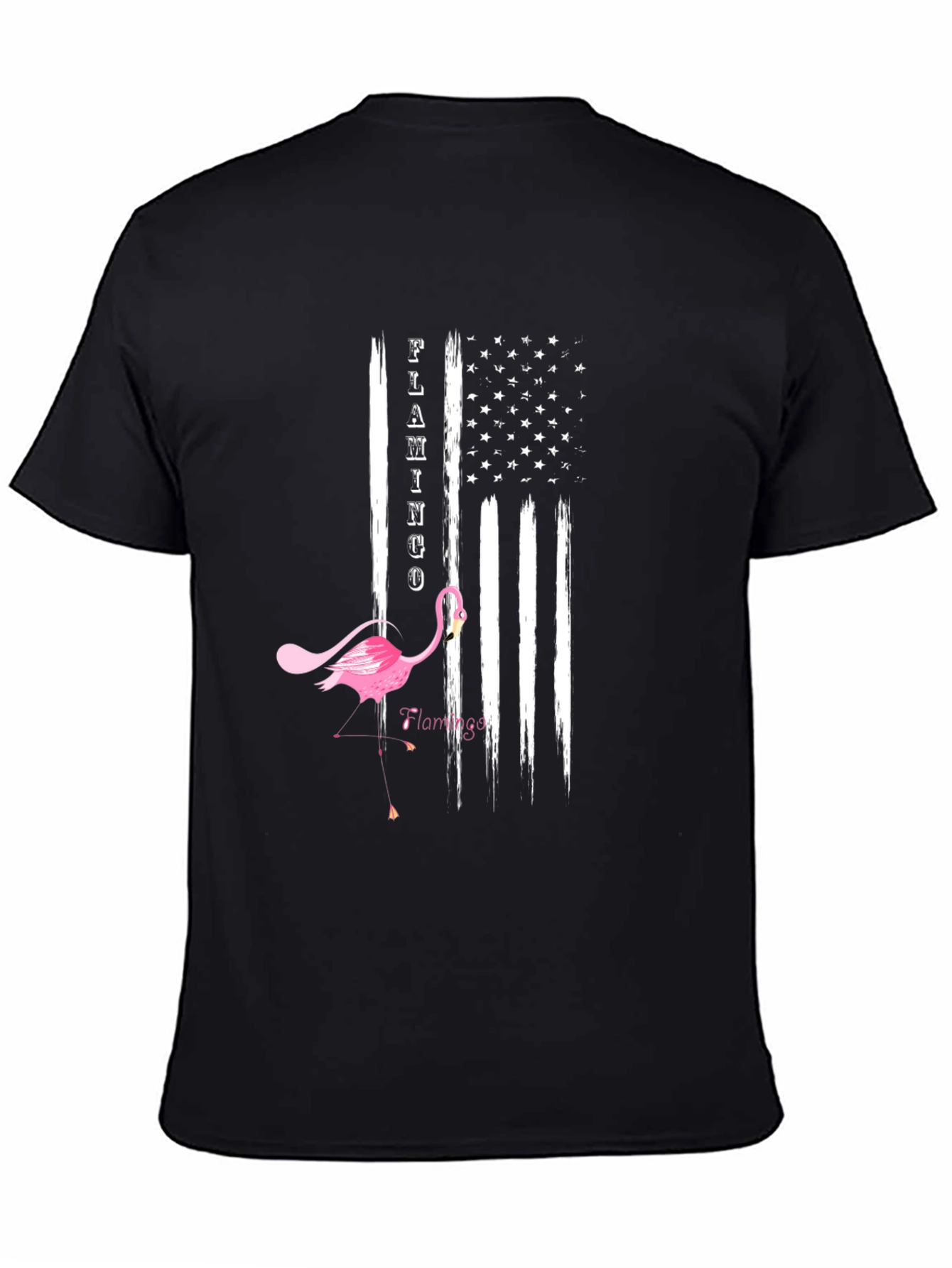 Flamingo American Flag T-Shirt Patriotic Tee
