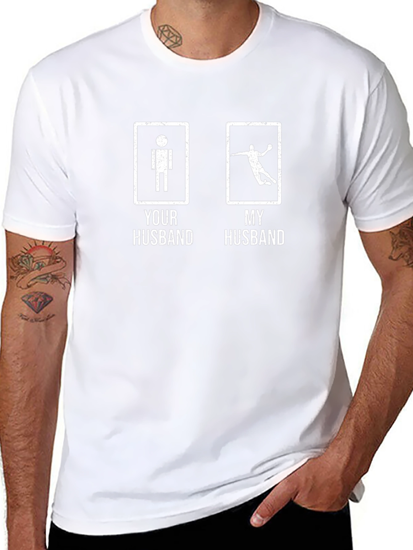 Funny Handball Husband Graphic T-Shirt