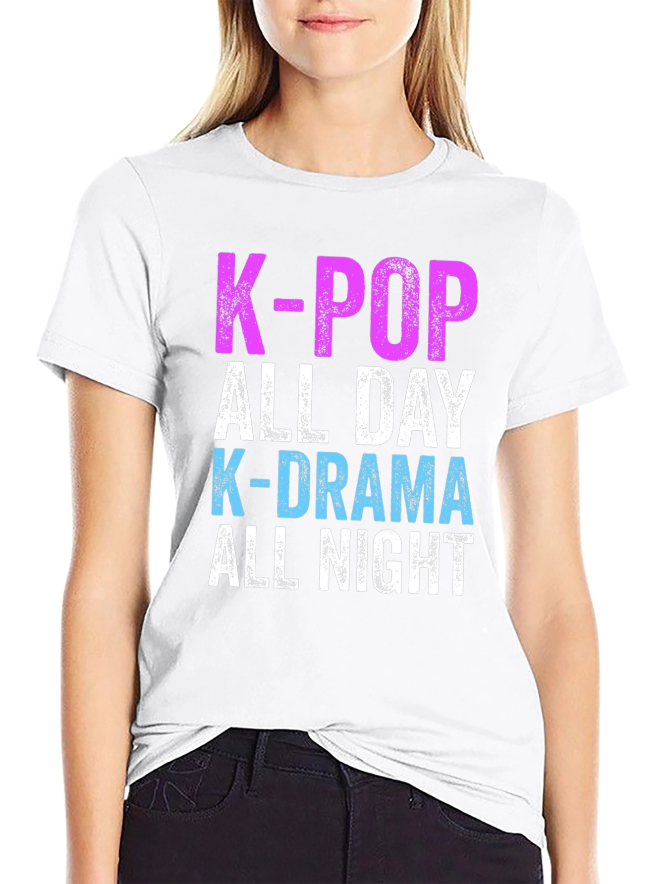 K-Pop & K-Drama All Day/Night Black T-Shirt