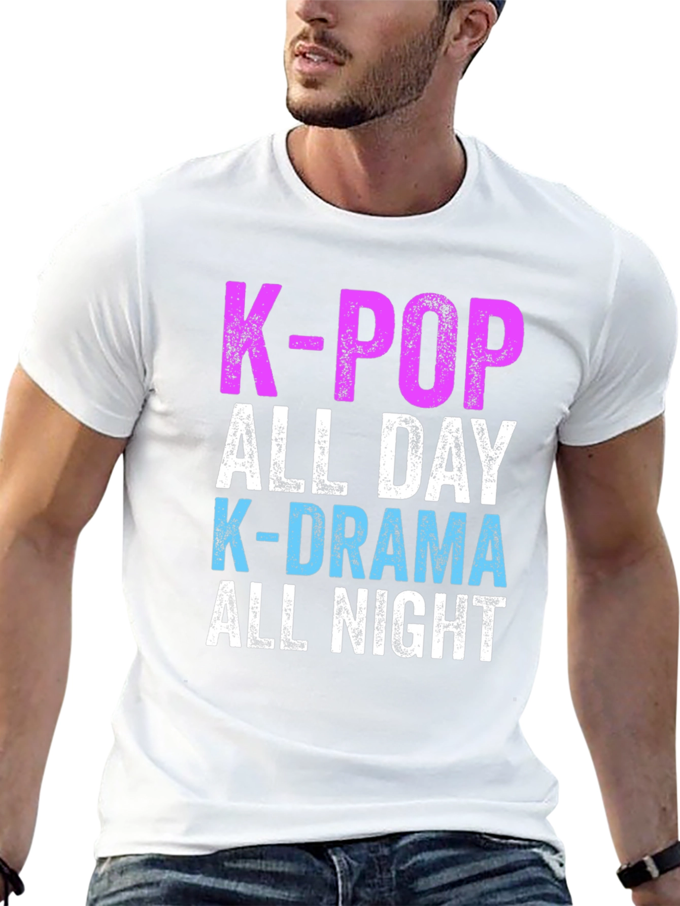 K-Pop & K-Drama All Day/Night Black T-Shirt