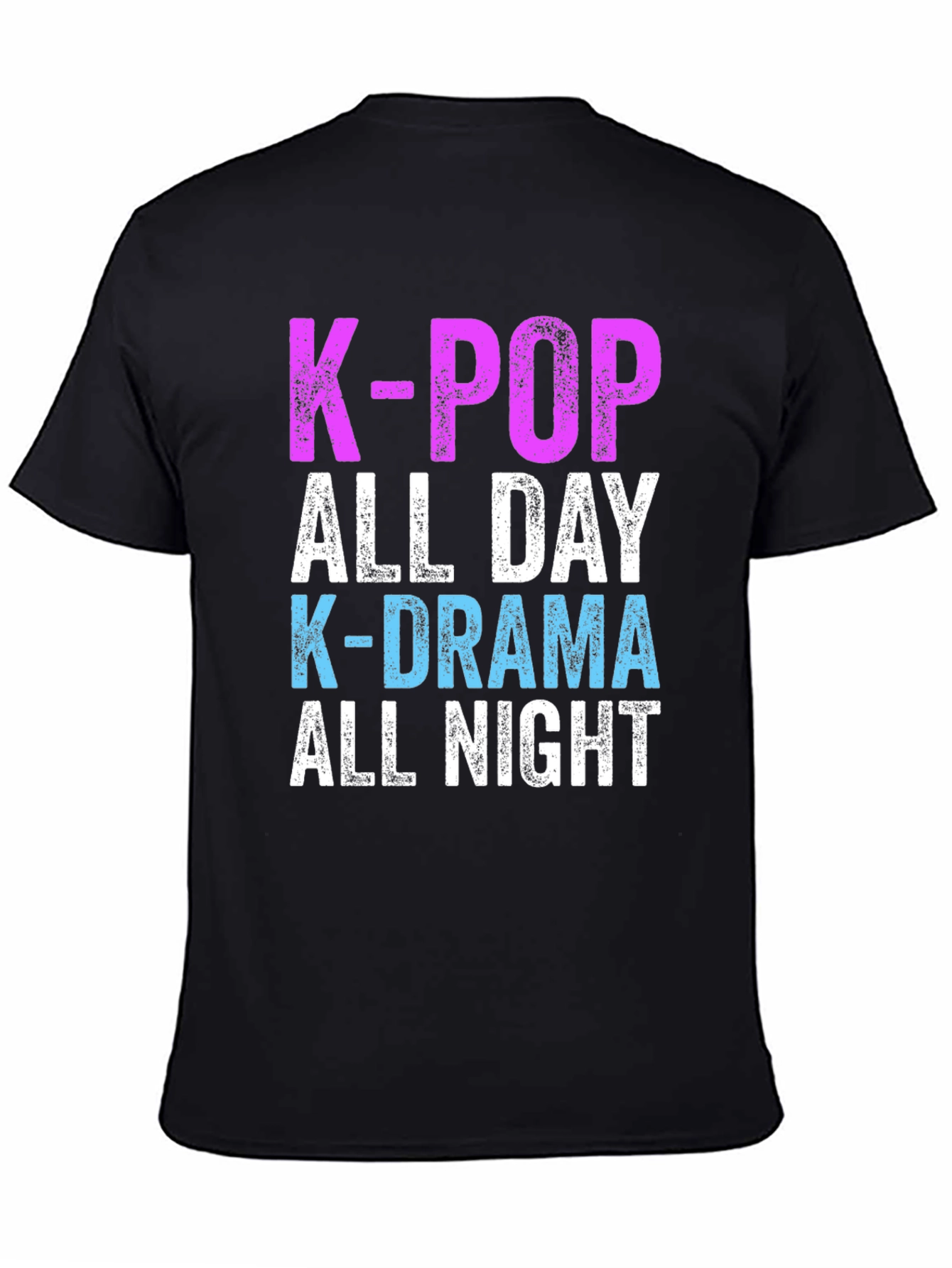 K-Pop & K-Drama All Day/Night Black T-Shirt