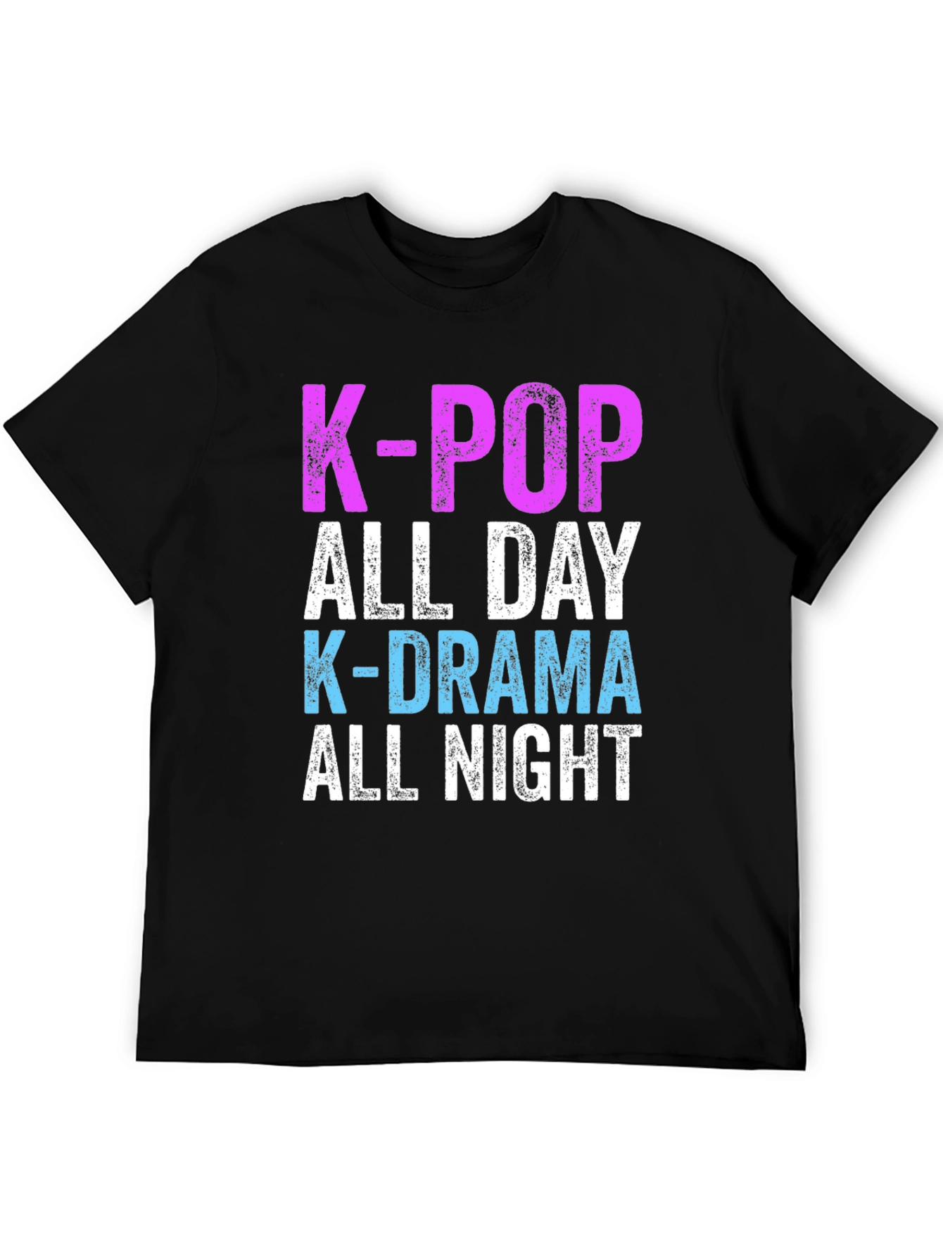 K-Pop & K-Drama All Day/Night Black T-Shirt