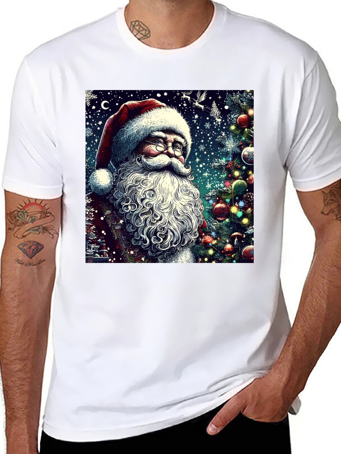 Festive Santa Claus Graphic Tee
