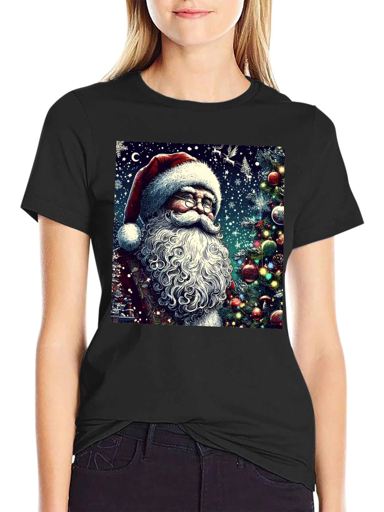 Festive Santa Claus Graphic Tee