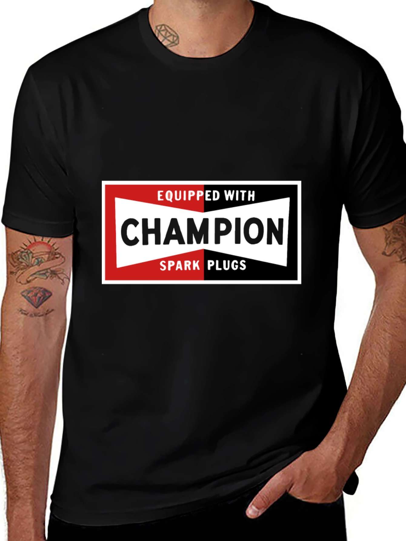 Champion Spark Plugs Graphic T-Shirt - Black