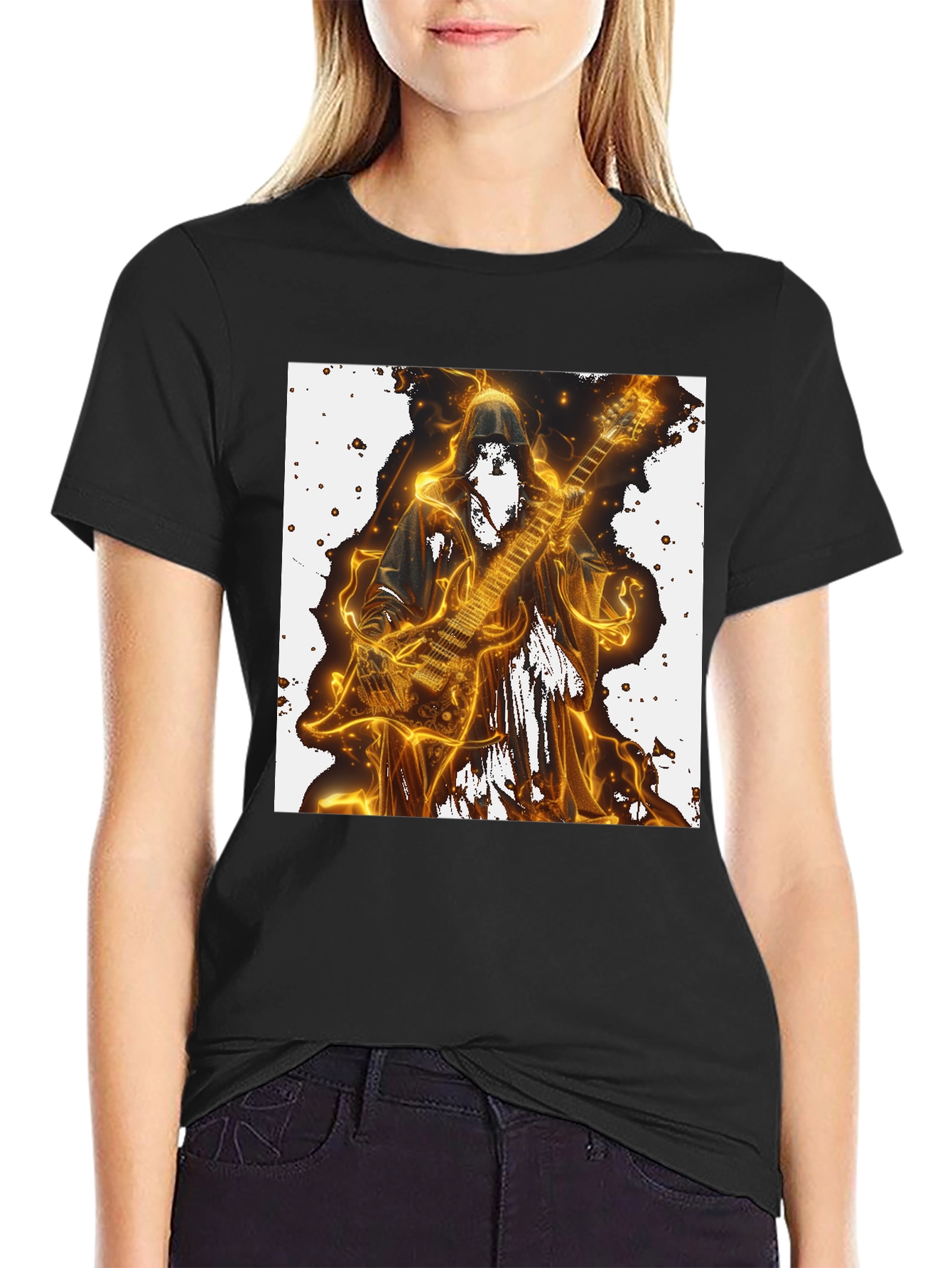 Grim Reaper Guitarist Graphic Tee - Black