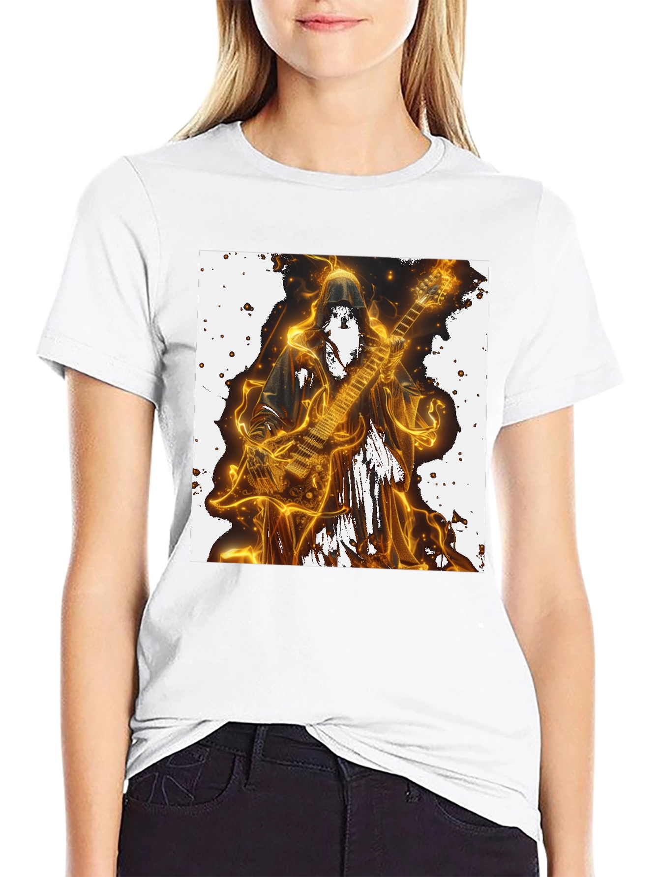 Grim Reaper Guitarist Graphic Tee - Black