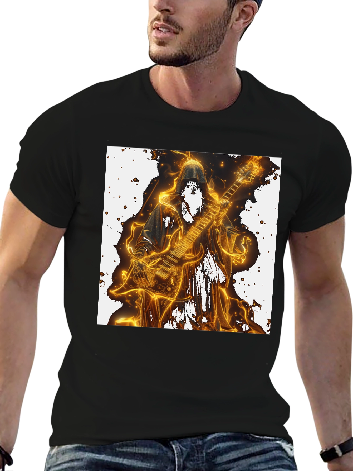 Grim Reaper Guitarist Graphic Tee - Black