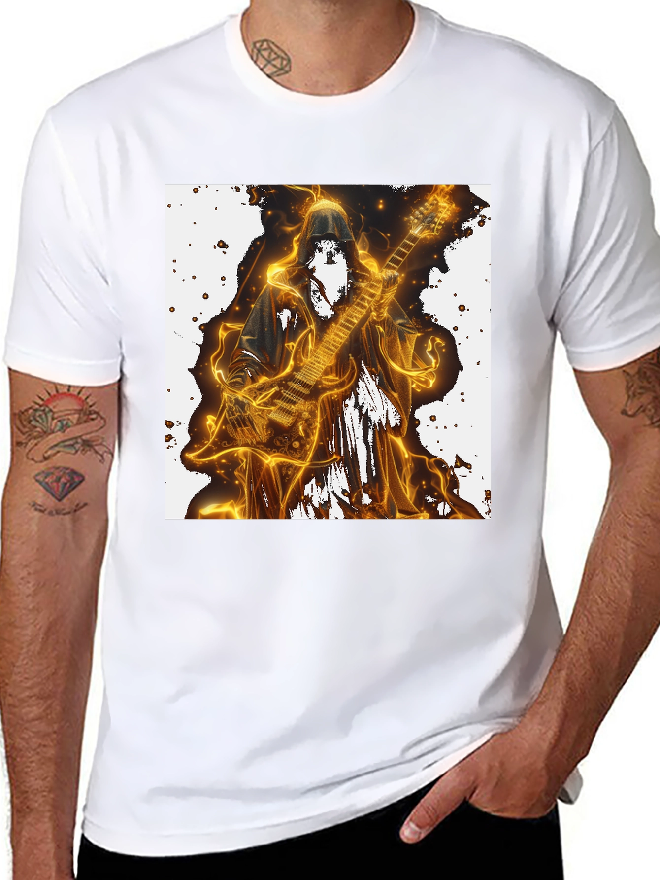 Grim Reaper Guitarist Graphic Tee - Black