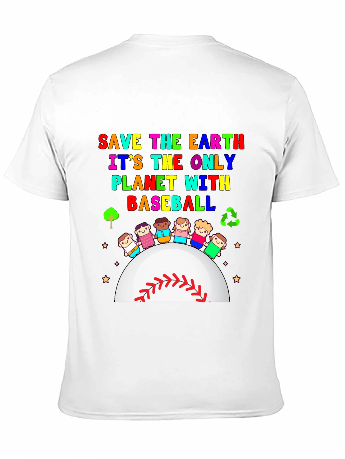 Save the Earth Baseball Planet Graphic Tee