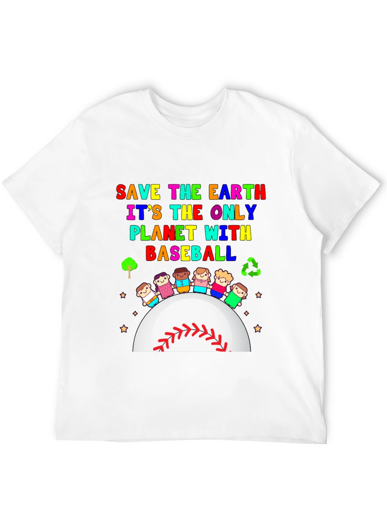 Save the Earth Baseball Planet Graphic Tee