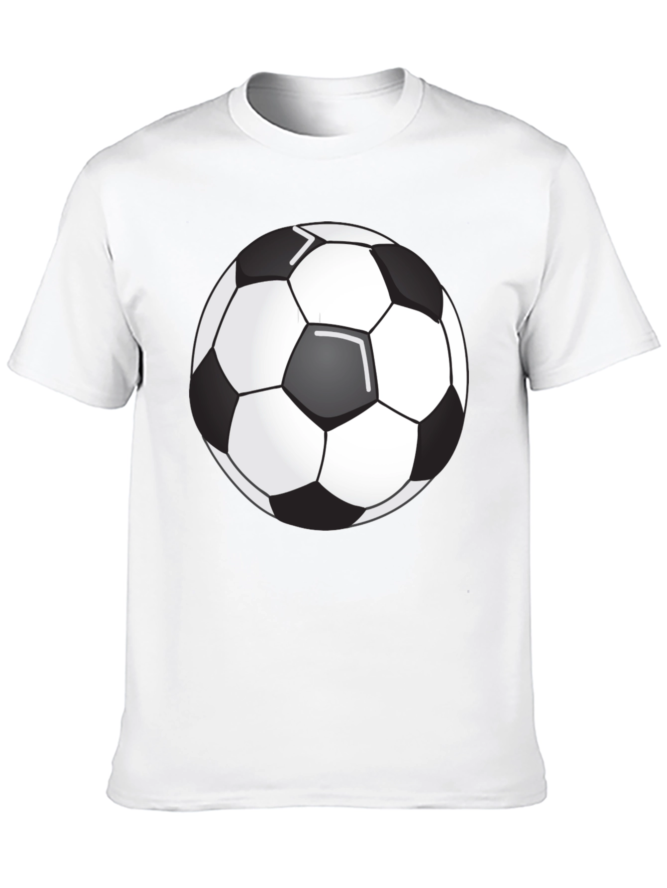 Soccer Ball Graphic Tee - Black Cotton Blend T-Shirt