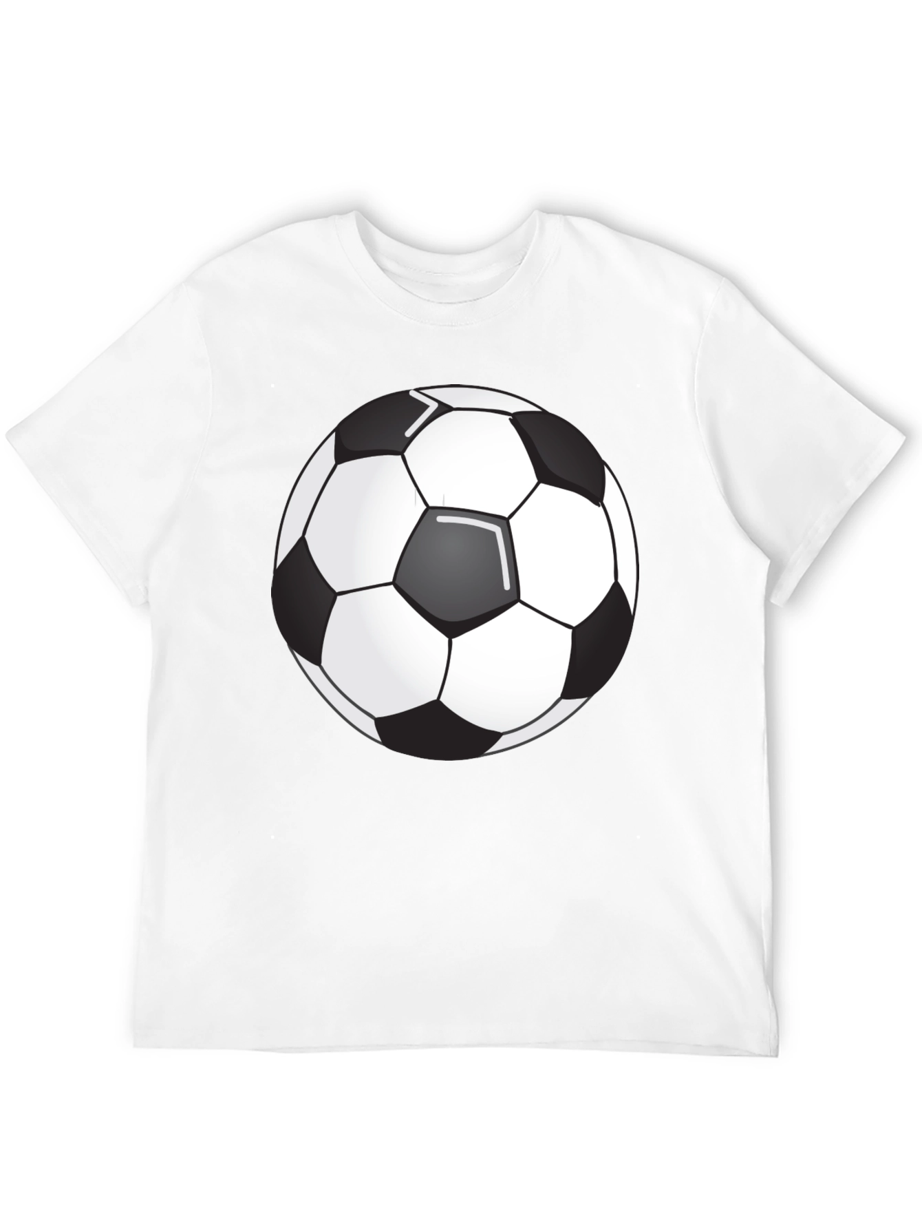Soccer Ball Graphic Tee - Black Cotton Blend T-Shirt