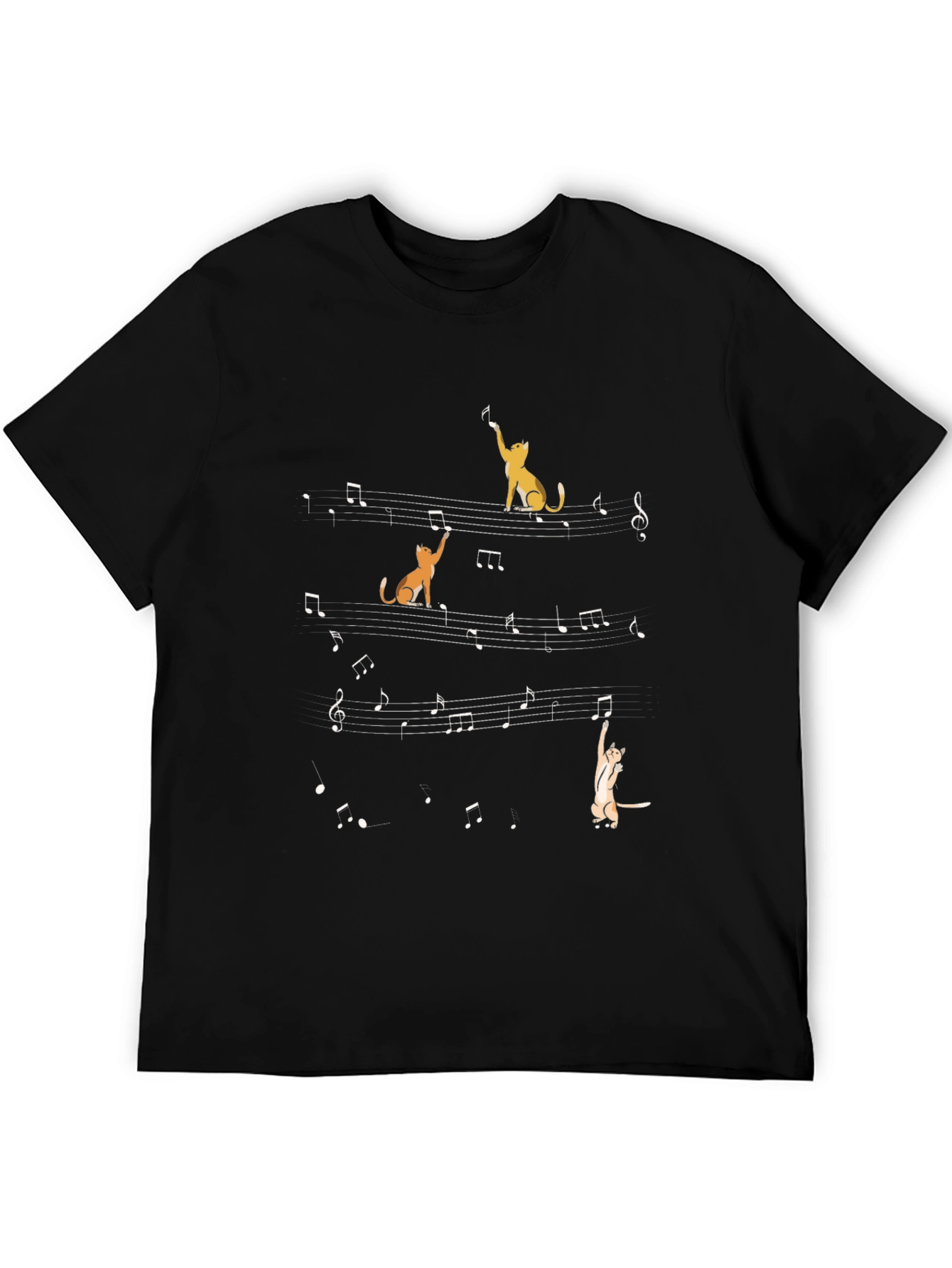 Musical Cats T-Shirt - Black Cotton Tee