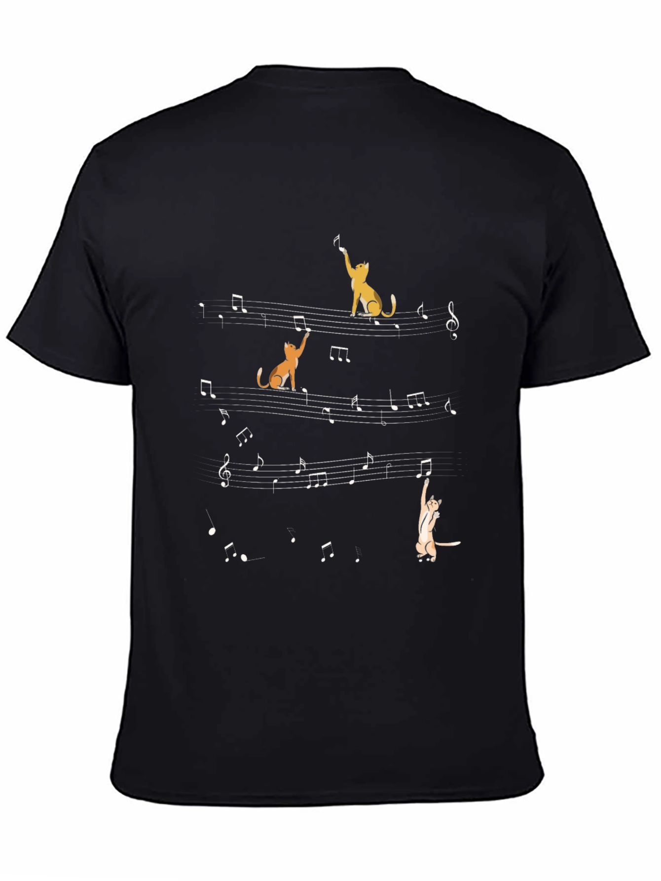 Musical Cats T-Shirt - Black Cotton Tee