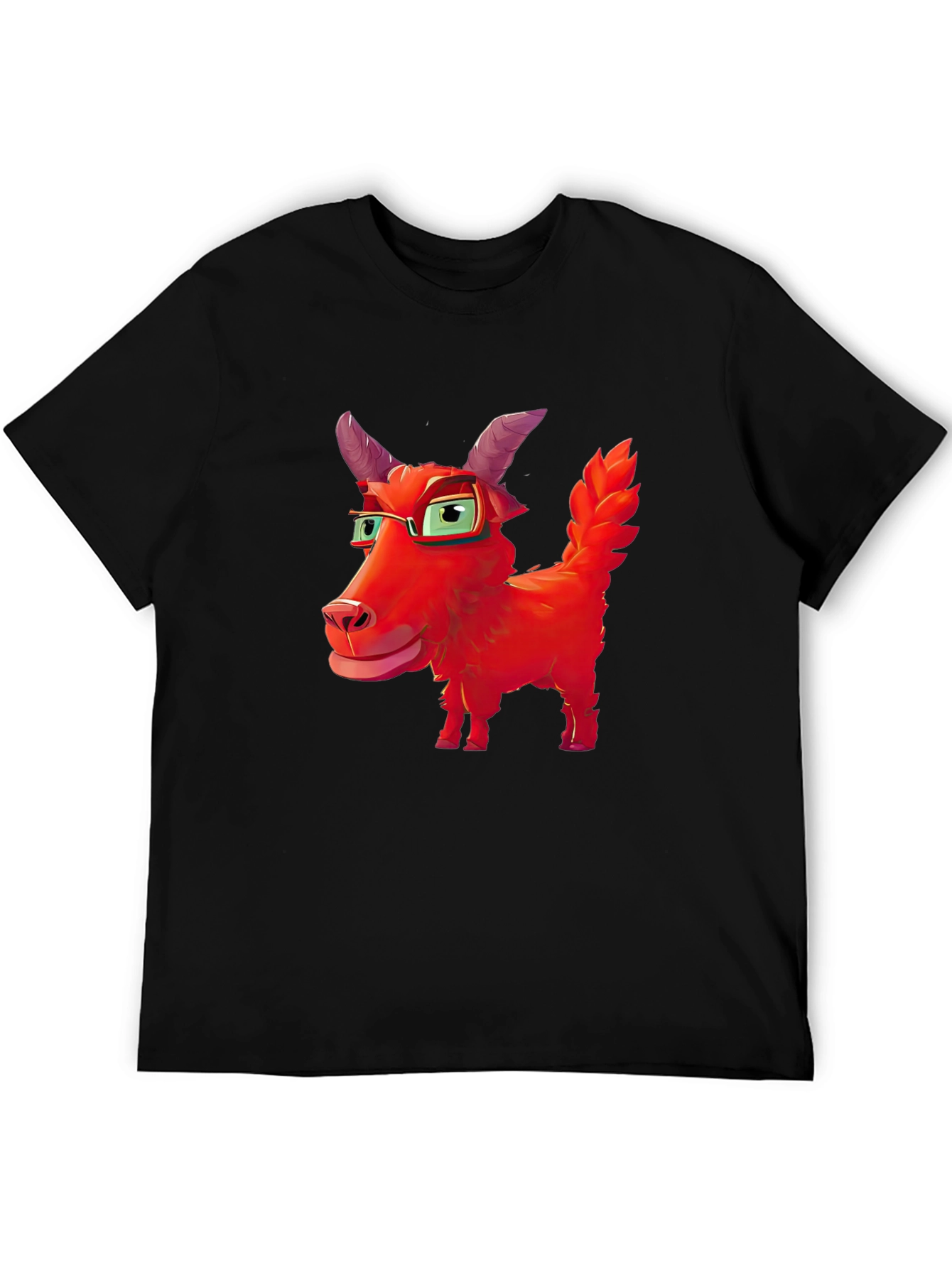 Red Goat Cartoon Graphic Tee