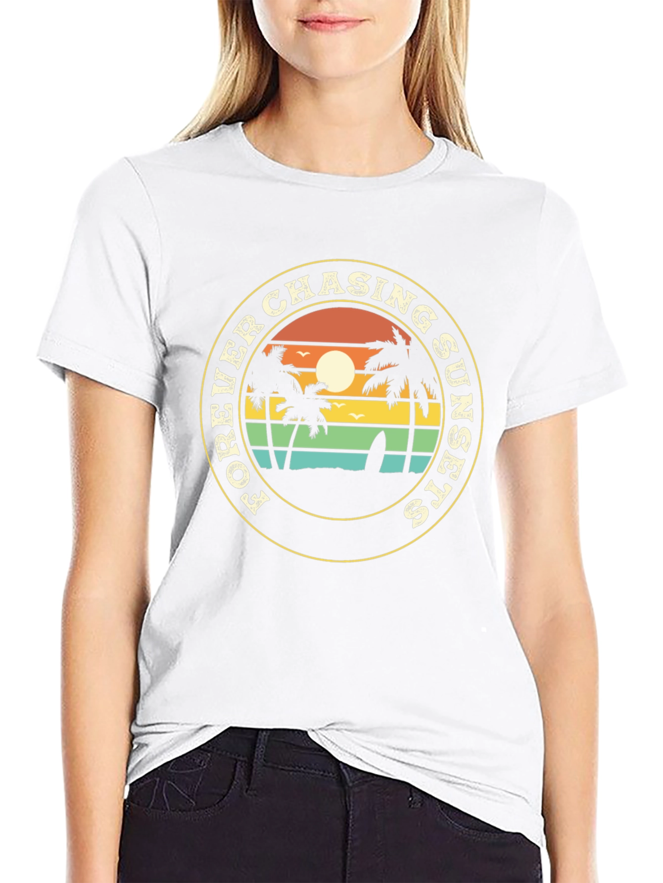 Forever Chasing Sunsets Black Graphic Tee